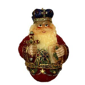 Santa Candle Christmas Holiday Russian Priest Vintage Twos Company 7.5" x 5"